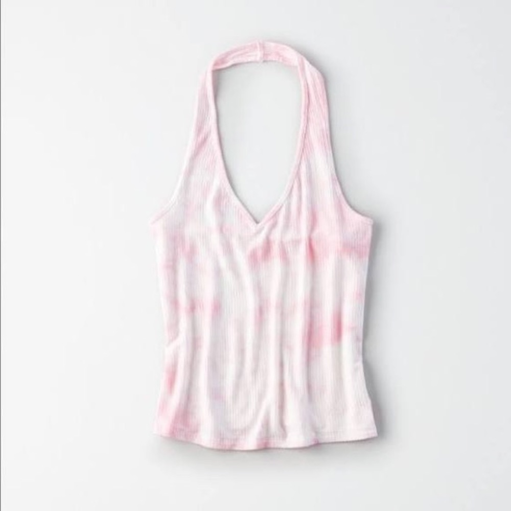 pink tye dye haulter top